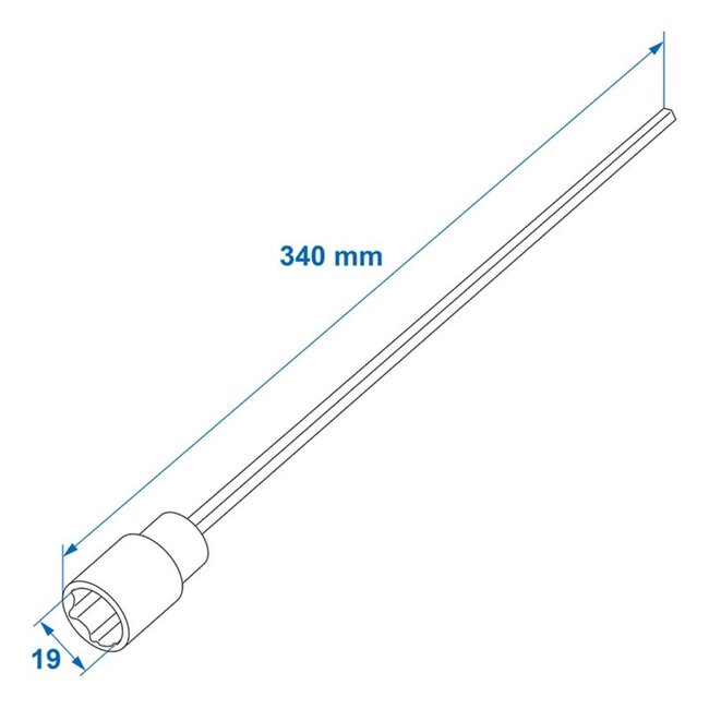 ProPlus Verlengadapter voor hoeksteun - staal - 340 mm - 19 mm - zilver