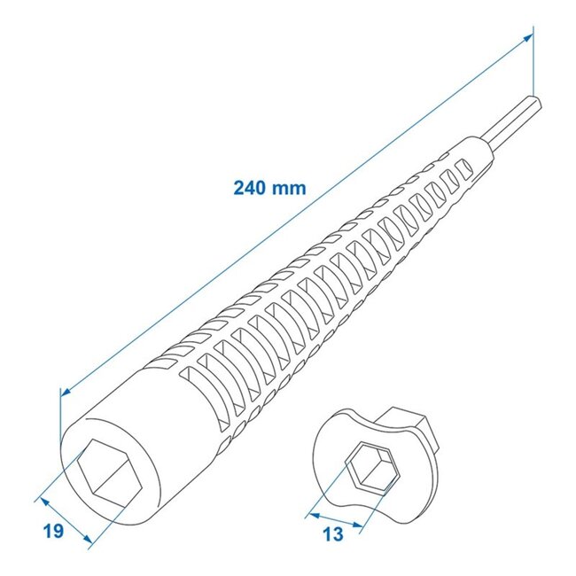 ProPlus Verlengadapter - 240 mm - 19 mm en 13 mm adapter - Voor accuboormachines