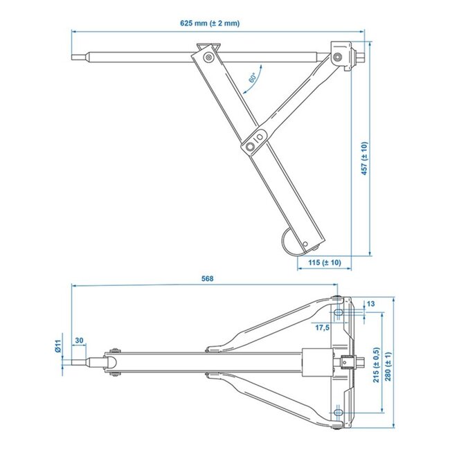 ProPlus Caravanhoeksteun - Standaard - Draagvermogen 500 kg - 568 x 280 x 457 mm