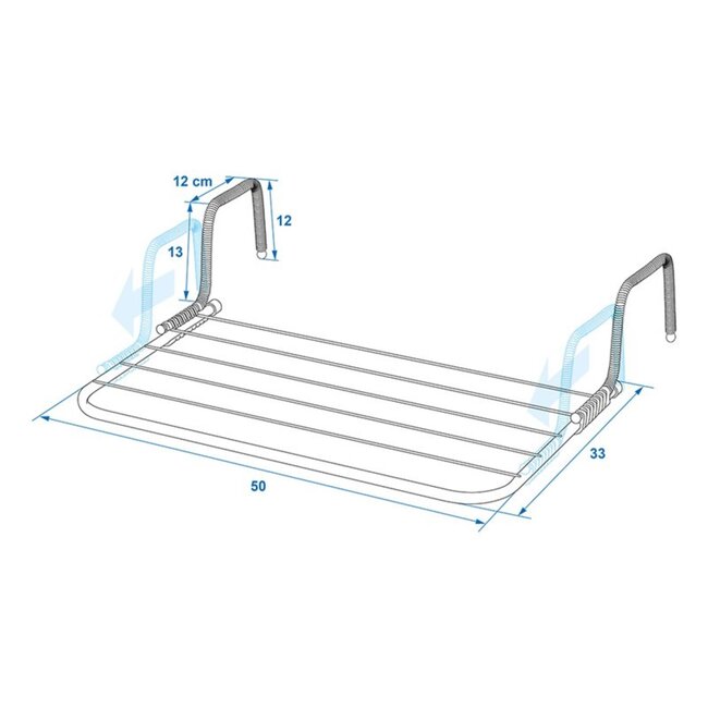 ProPlus Compact droogrek - 6 rijen - Inklapbaar - 33 x 50 cm - Lichtgewicht