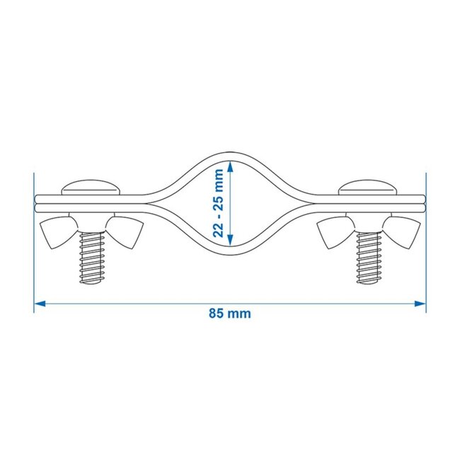 ProPlus Daksteunklem - Dubbel - Metaal - Ø 22-25 mm - 85 mm - 2 stuks