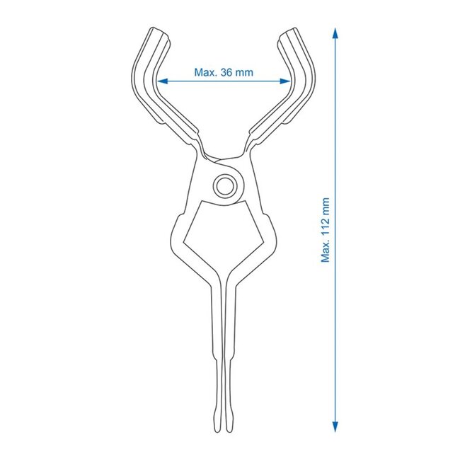 ProPlus Klemkleerhaak voor tentstok - metaal - maximale opening 36 mm - 2 stuks