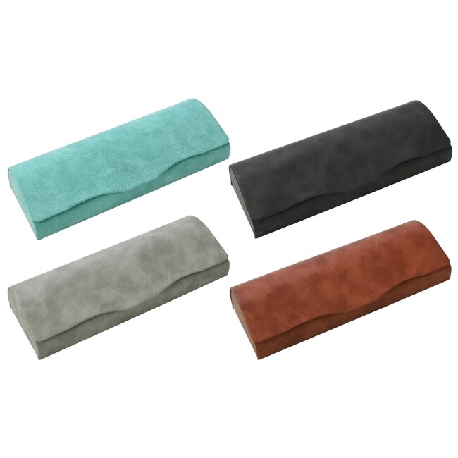 Benson Stijlvolle brillenkoker - suede afwerking - compacte maat - kleurenmix