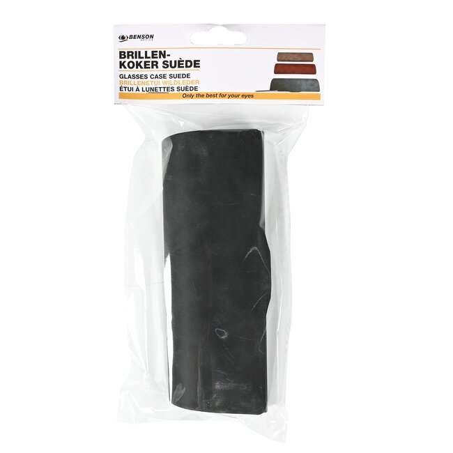 Benson Stijlvolle brillenkoker - suede afwerking - compacte maat - kleurenmix