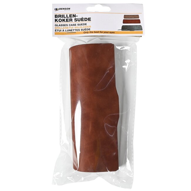 Benson Stijlvolle brillenkoker - suede afwerking - compacte maat - kleurenmix