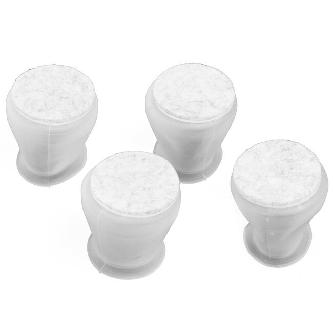 Benson Siliconen stoelpoot beschermers - antislip vilt - set van 4 - wit - waterbestendig