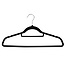 Benson Velours kledinghangers - anti-slip - 360° haak - zwart - 4 stuks