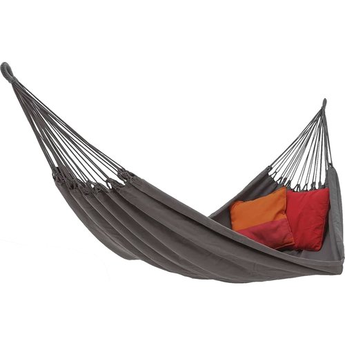 Benson Hangmat met Karabijnhaak - Compleet - 200 x 100 cm - Grijs Benson Hangmat met Karabijnhaak - Compleet - 200 x 100 cm - Grijs