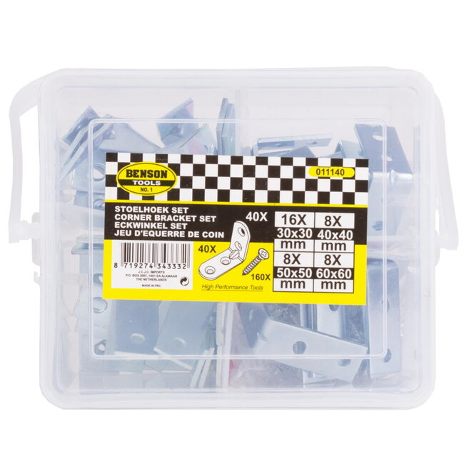 Benson Stoelhoek set - Verzinkt staal - Inclusief schroeven - 40 stuks - Roestbestendig