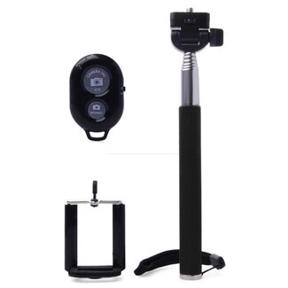 Lifetime Uitschuifbare selfiestick - Bluetooth - Met afstandsbediening - Zwart - 1 meter