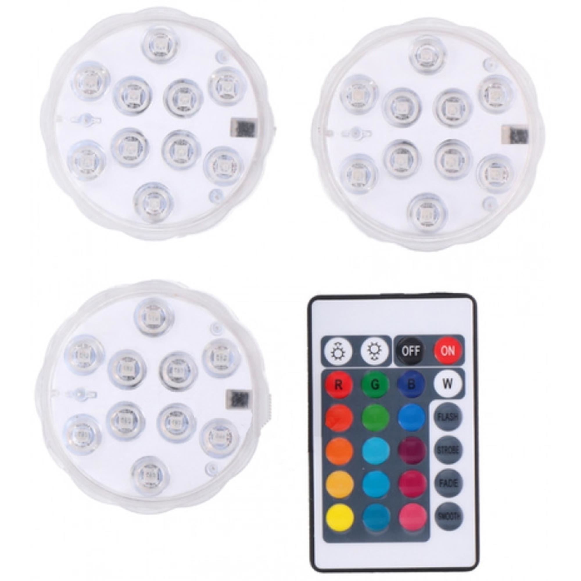 Raad Voorzieningen Vete Grundig LED Kleuren Lampen met Afstandsbediening - IP 65 Waterbestendig - 3  stuks kopen? - 2Cheap