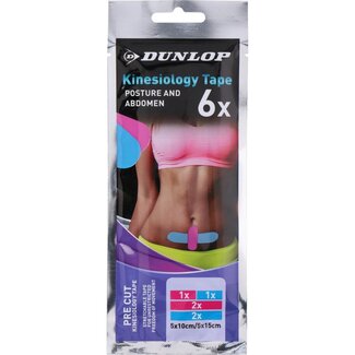 Dunlop kinesiotape buik / borst - 6 stuks - kinesiologie tape / medical tape / sporttape