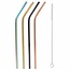 Alpina Herbruikbare RVS rietjes - Gekleurd - Duurzaam - Inclusief schoonmaakborstel - Set van 4