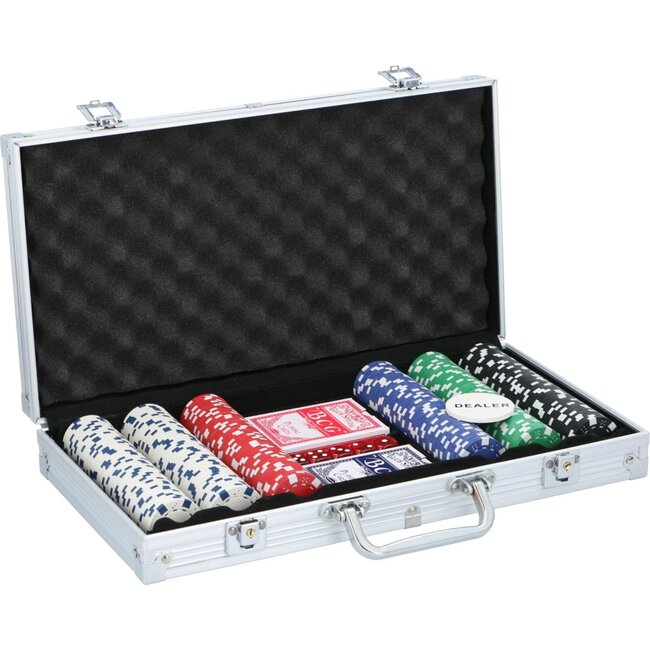 Lifetime Deluxe Pokerset In Aluminium Koffer Met 300 Chips & Poker Kaarten Playing Cards
