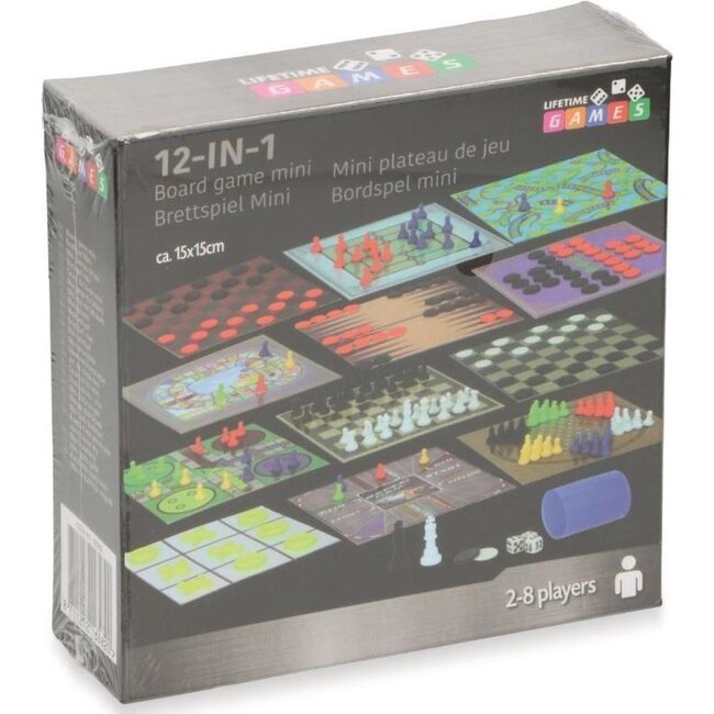Lifetime Bordspel Mini - 15 x 15 cm. - Karton - 12-in-1 Games