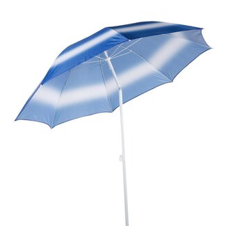 Lifetime Verstelbare Strandparasol / Parasol met Wit/Blauw Print - Ø 190 cm.