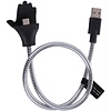 Soundlogic Wikkelbeugel Oplaadkabel USB Type C - Grijs/Zwart Soundlogic Wikkelbeugel Oplaadkabel USB Type C - Grijs/Zwart