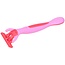 Merkloos Dames wegwerpscheermesjes - met lubricerende strip - 3 stuks - roze