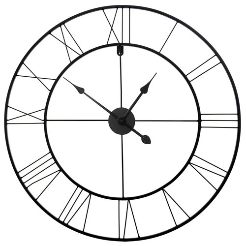 REA Metalen Wandklok - Retro - Ø 80 cm - Mat Zwart REA Metalen Wandklok - Retro - Ø 80 cm - Mat Zwart