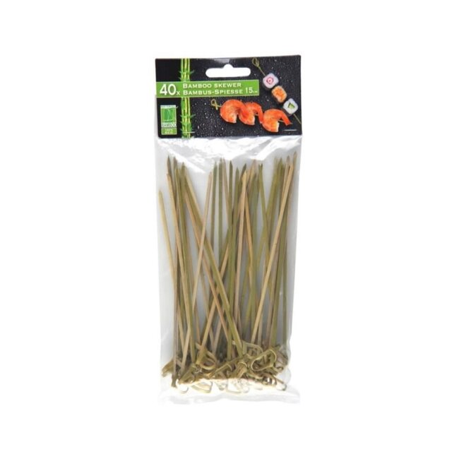 Lifetime Bamboespiesjes met knoop - 15 cm - 40 stuks - Voor barbecue en borrel