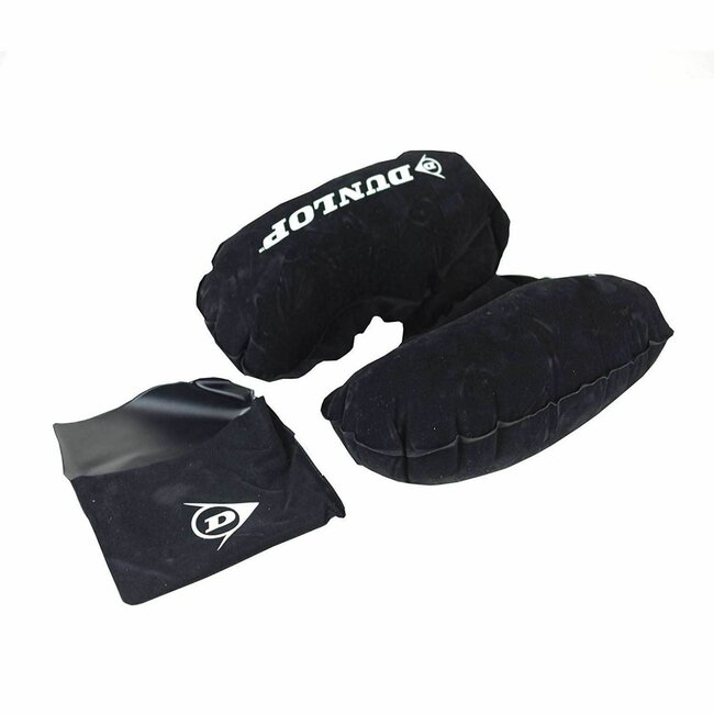 Dunlop Opblaasbaar nekkussen - Compact en zacht - Inclusief etui - Zwart