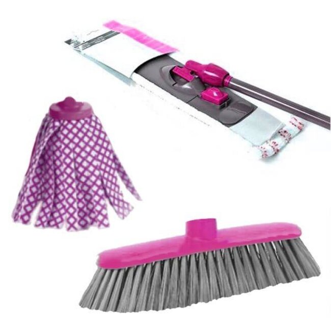 Lifetime Schoonmaakset - 120 cm - Aluminium Steel - 5-delig - Kleurrijk Design