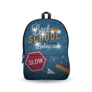 Jeansmodel rugzak - LED-verlichting - Schudactivatie - 32x27x10.5 cm - Inclusief batterij