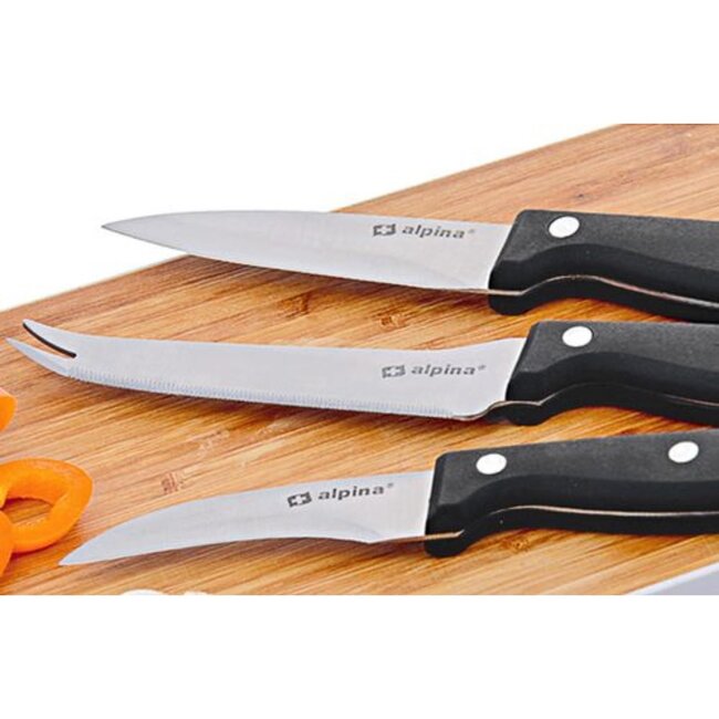 Alpina Luxe messenset - RVS - zwart - 3-delig - vaatwasserbestendig