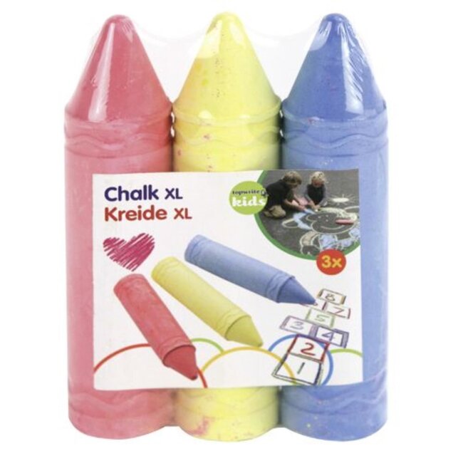 Eddy Toys XL Stoepkrijt - Vrolijke Kleuren - Set van 3 - Creatief Buitenspeelgoed