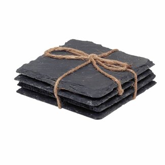 Alpina Leisteen Onderzetters - 10 x 10 cm - 4 stuks