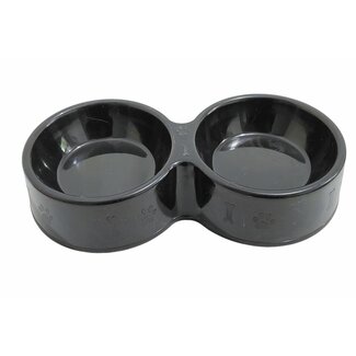 Benson Dubbele voerbak - rond - opvouwbaar - Ø 14.5 x 27.3 cm - zwart Benson Dubbele voerbak - rond - opvouwbaar - Ø 14.5 x 27.3 cm - zwart