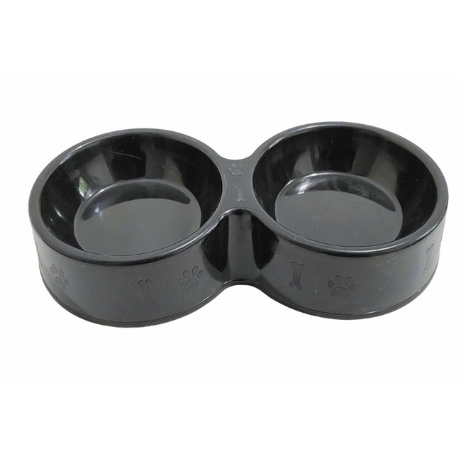 Benson Dubbele voerbak - rond - opvouwbaar - Ø 14.5 x 27.3 cm - zwart