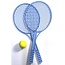 Benson Tennis set - plastic rackets - soft bal - 3-delig - blauw/geel - 2 personen