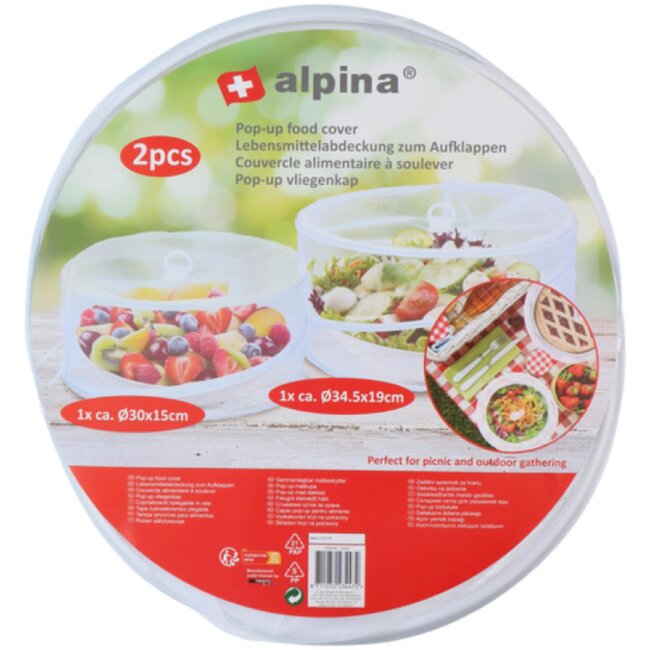 Alpina Pop up Vliegenkap - Picknick - Wit - 2 delig