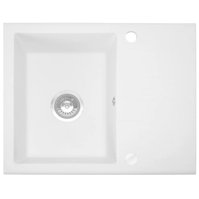 REA North Keukenspoelbak - Graniet - 48.5 x 59.5 x 18 cm - Mat Wit