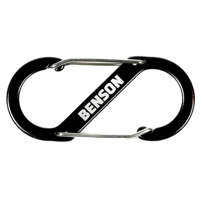 Benson Dubbele karabijnhaak set - 22 x 50 mm - Zwart, rood en blauw - 3 stuks