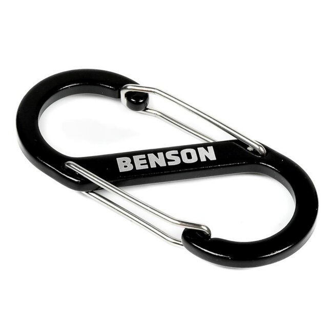 Benson Dubbele karabijnhaak set - 22 x 50 mm - Zwart, rood en blauw - 3 stuks