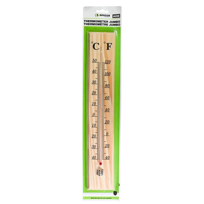 Benson Houten thermometer - binnen en buiten - -40 tot +50 graden - met ophangoogje