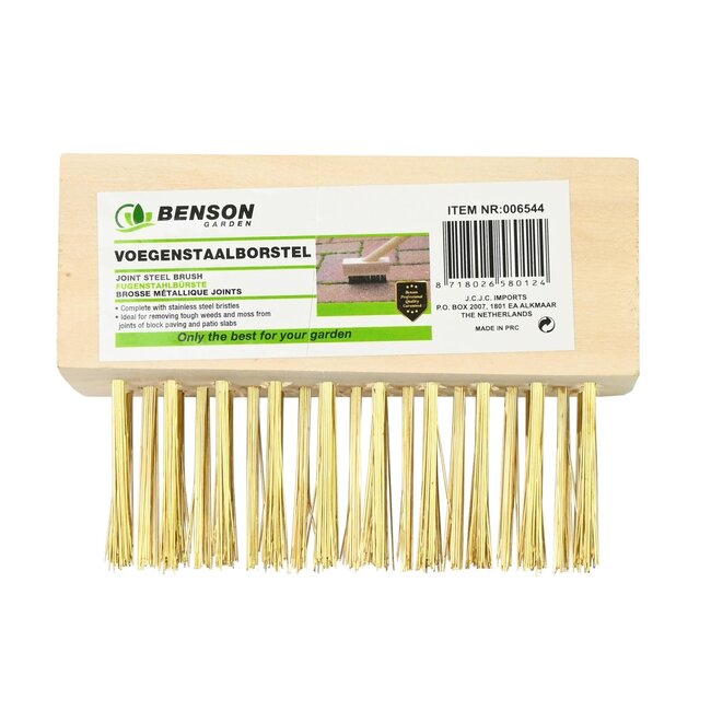 Benson Voegenborstel - Hout - 3 rijen staal - 10 x 3.5 x 4 cm - Zonder steel