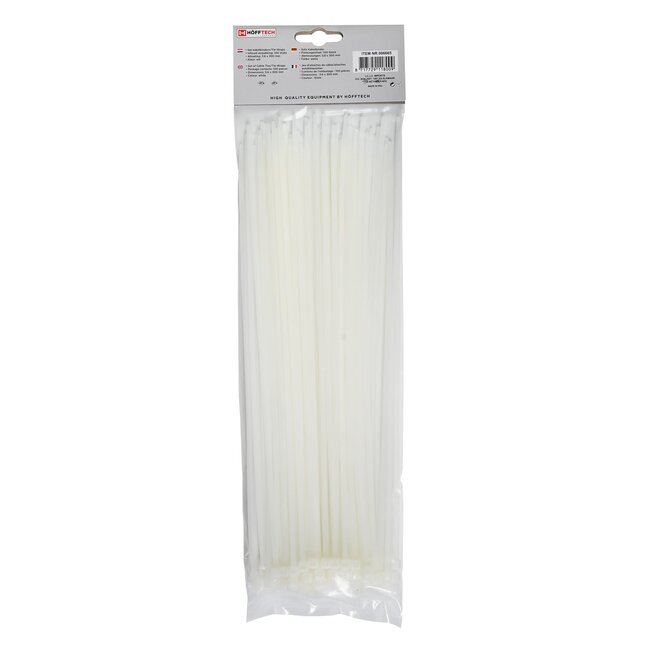 Hofftech Tie Ribs - UV-bestendig - 3.6 x 300 mm - Wit - 100 stuks