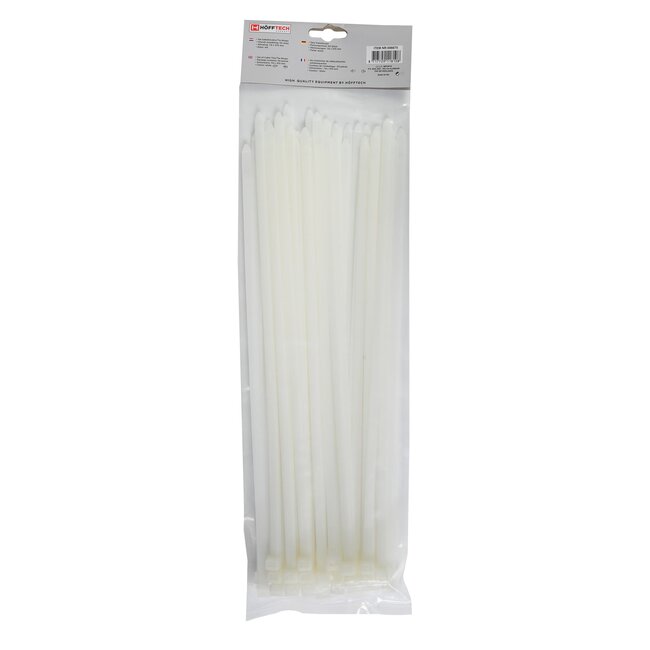 Hofftech Witte nylon kabelbinders - UV-bestendig - 370 mm - 50 stuks
