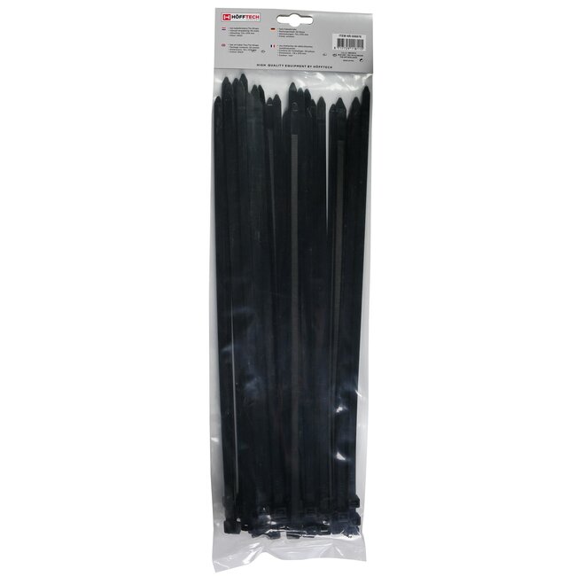 Hofftech Kabelbinders - UV-bestendig - Sterk en duurzaam - 370 mm - Zwart - 50 stuks