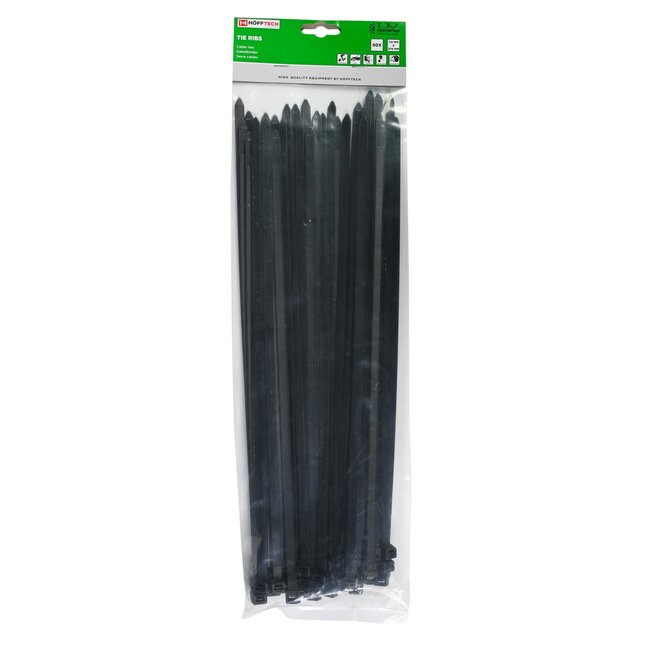 Hofftech Kabelbinders - UV-bestendig - Sterk en duurzaam - 370 mm - Zwart - 50 stuks