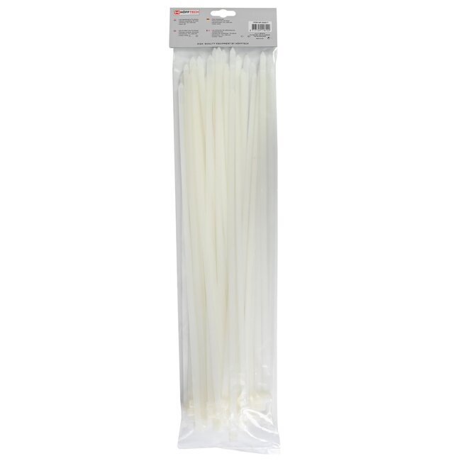 Hofftech Kabelbinders - UV-bestendig - Sterk nylon - 450 mm - Wit - 50 stuks
