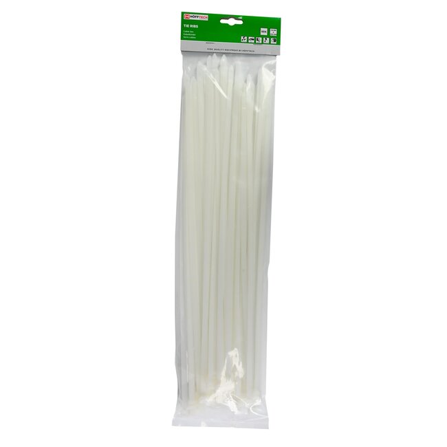 Hofftech Kabelbinders - UV-bestendig - Sterk nylon - 450 mm - Wit - 50 stuks