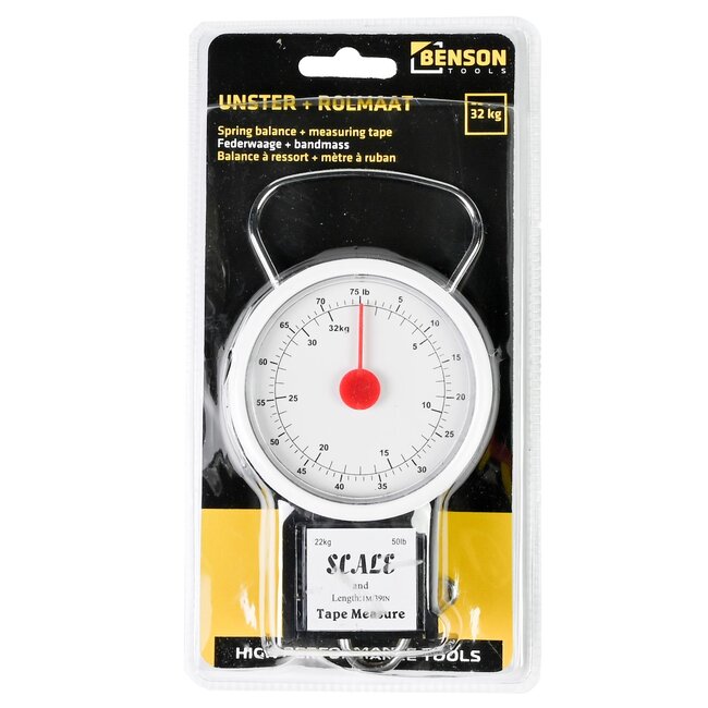 Benson Kofferweegschaal met rolmaat - Max 32 kg - Robuust en compact