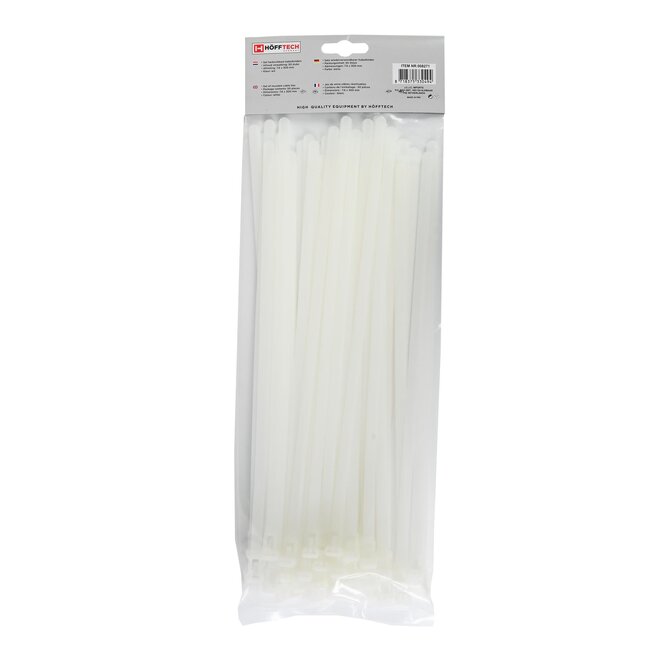 Hofftech Hersluitbare kabelbinders - 7.6 x 300 mm - wit - set van 50 stuks