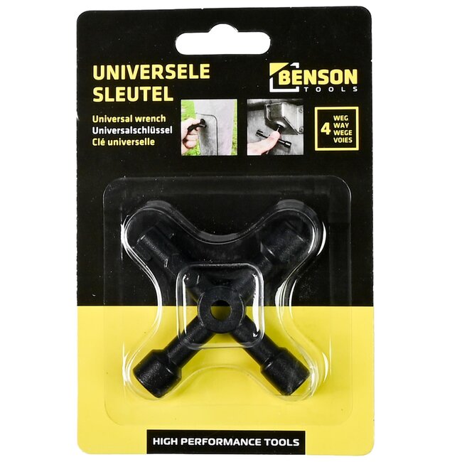 Benson Vierzijdige schakelkastsleutel - robuust en veelzijdig - zwart