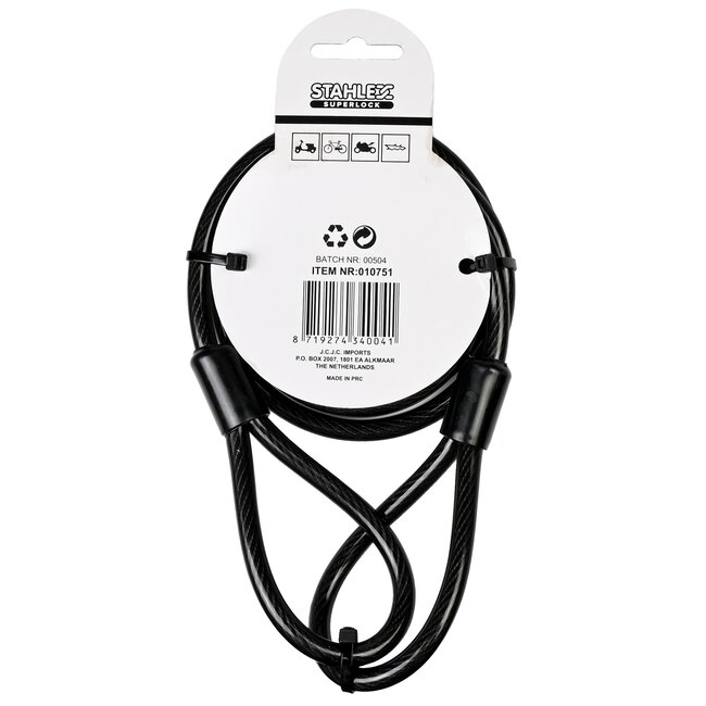 Stahlex Staalkabel met lussen - 1.5 meter - 8 mm dik - Geplastificeerd - Extra sterk en duurzaam