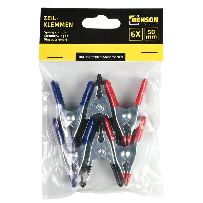 Benson Krachtige marktklemmen - 50 mm - set van 6 - diverse kleuren